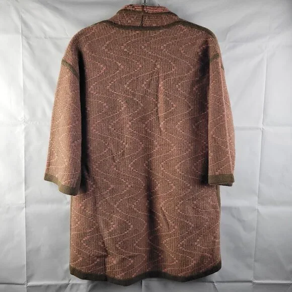 Etcetera Designer Aztec Southwestern Womens Open Sweater Cardigan 100% Lambswool - Picture 3 of 3